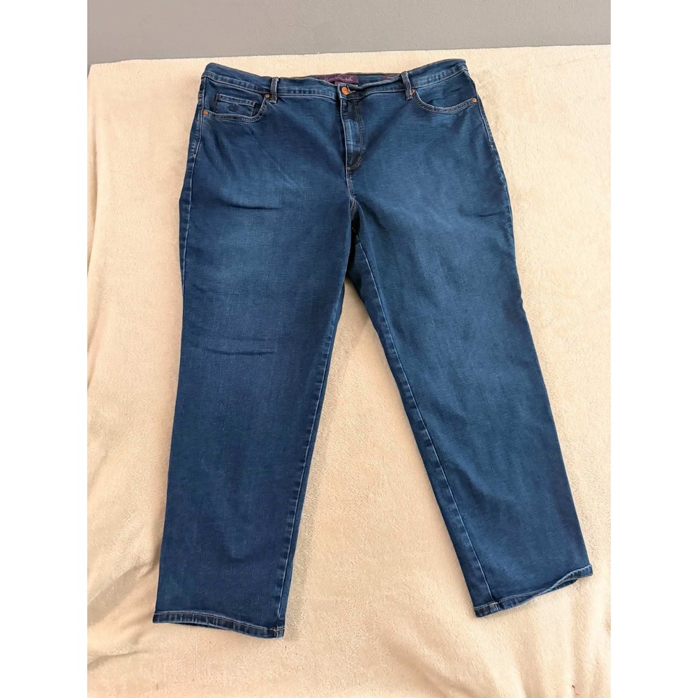 Gloria Vanderbilt Womens 20W Blue Jeans Amanda Tapered High Rise Stretch Denim